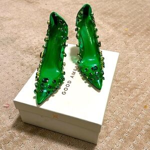 Summer Green Jeweled Good American Stilettos